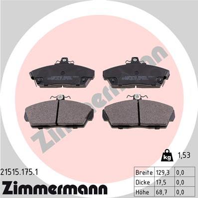 Zimmermann 21515.175.1 - Komplet Pločica, disk-kočnica www.molydon.hr