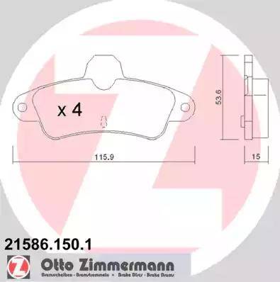 Zimmermann 21586.150.1 - Komplet Pločica, disk-kočnica www.molydon.hr