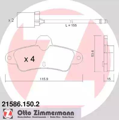 Zimmermann 21586.150.2 - Komplet Pločica, disk-kočnica www.molydon.hr