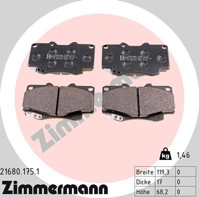 Zimmermann 21680.175.1 - Komplet Pločica, disk-kočnica www.molydon.hr