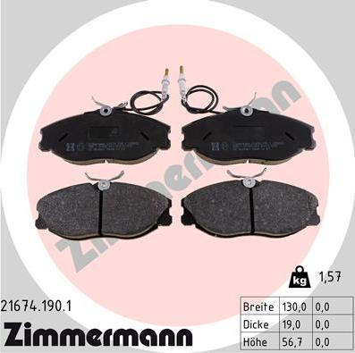 Zimmermann 21674.190.1 - Komplet Pločica, disk-kočnica www.molydon.hr