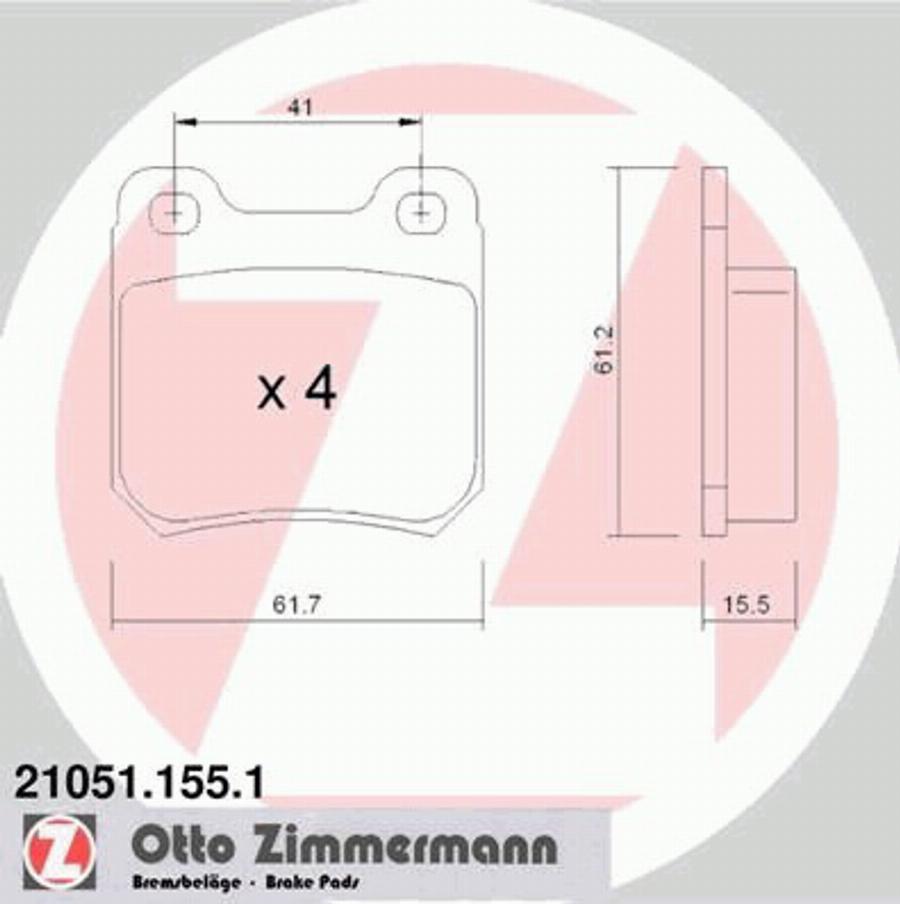 Zimmermann 21051.155.1 - Komplet Pločica, disk-kočnica www.molydon.hr