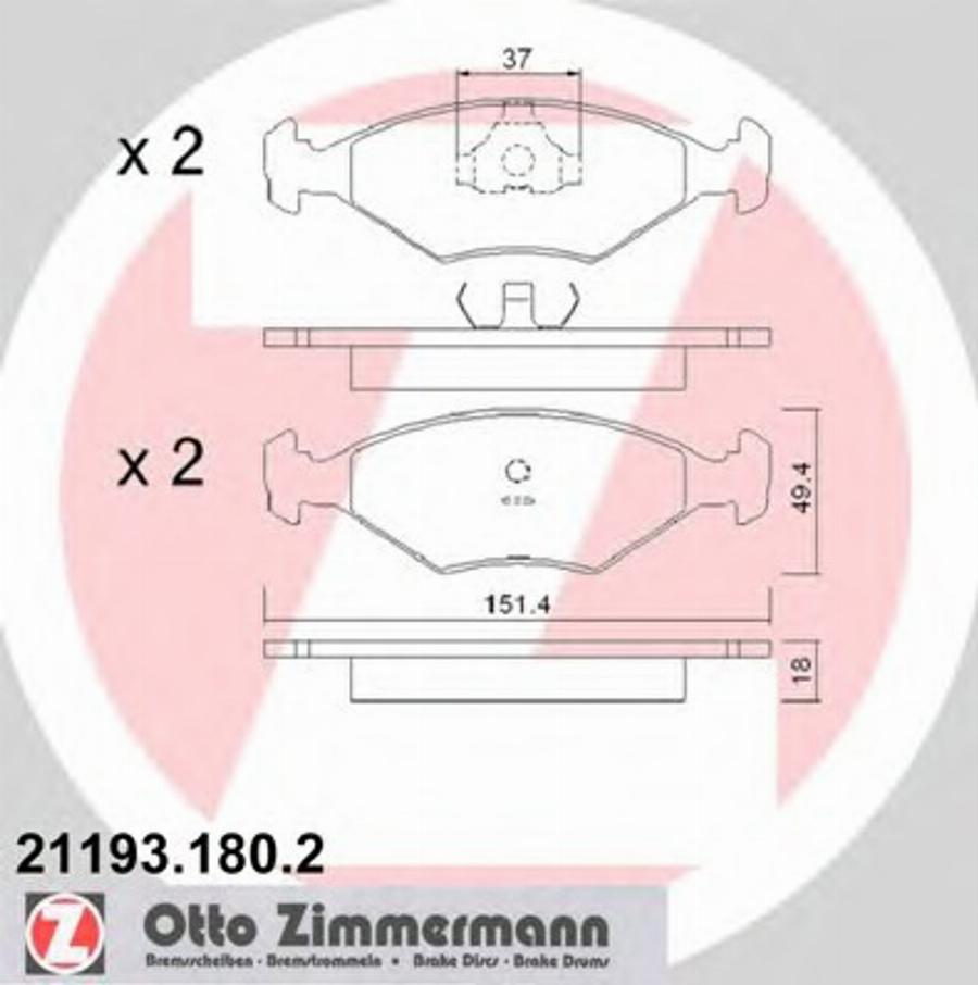 Zimmermann 21193.180.2 - Komplet Pločica, disk-kočnica www.molydon.hr