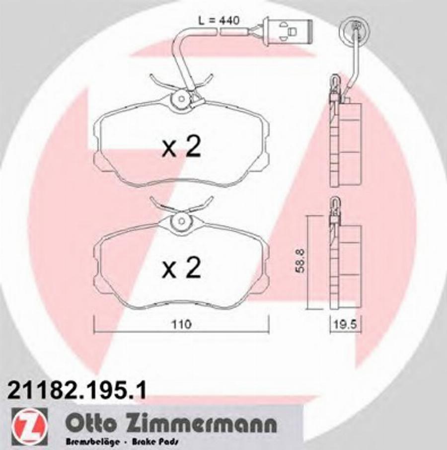 Zimmermann 211821951 - Komplet Pločica, disk-kočnica www.molydon.hr