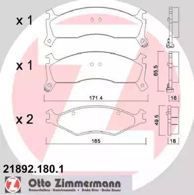 Zimmermann 21892.180.1 - Komplet Pločica, disk-kočnica www.molydon.hr