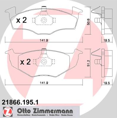 Zimmermann 21866.195.1 - Komplet Pločica, disk-kočnica www.molydon.hr