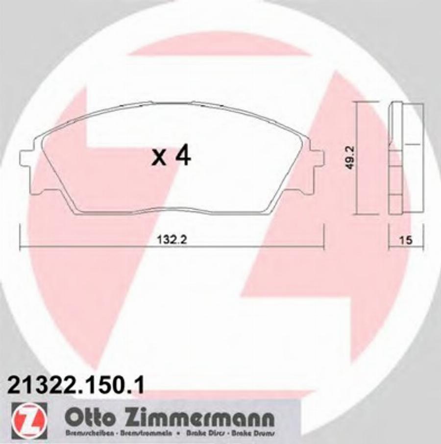 Zimmermann 21322.150.1 - Komplet Pločica, disk-kočnica www.molydon.hr