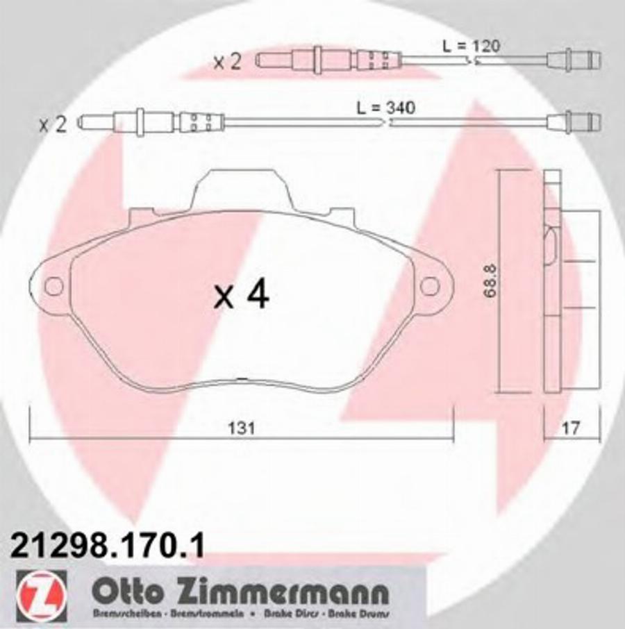 Zimmermann 212981701 - Komplet Pločica, disk-kočnica www.molydon.hr