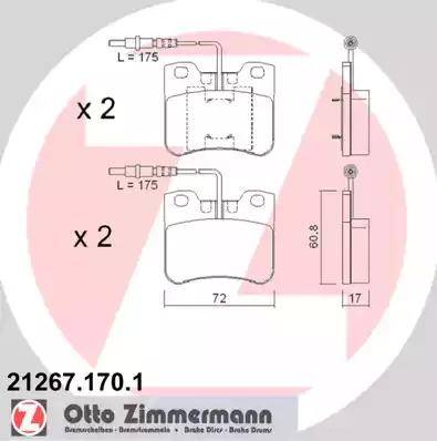 Zimmermann 21267.170.1 - Komplet Pločica, disk-kočnica www.molydon.hr