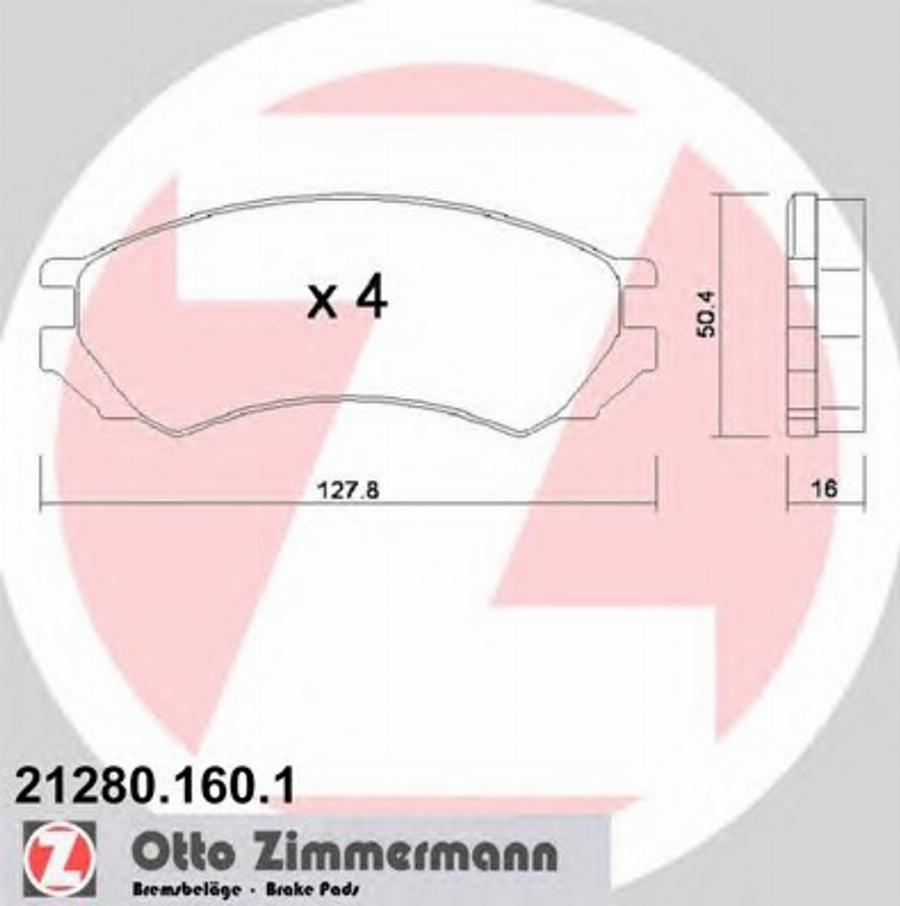 Zimmermann 212801601 - Komplet Pločica, disk-kočnica www.molydon.hr