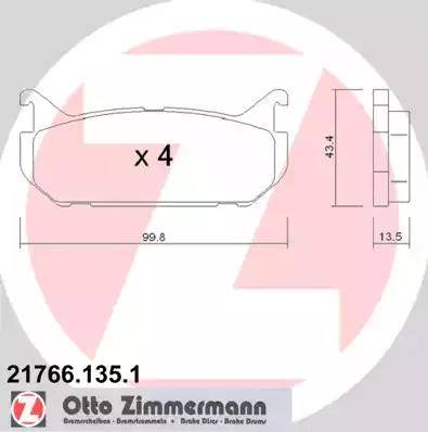 Zimmermann 21766.135.1 - Komplet Pločica, disk-kočnica www.molydon.hr