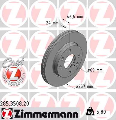 Zimmermann 285.3508.20 - Kočioni disk www.molydon.hr