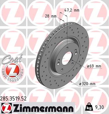 Zimmermann 285.3519.52 - Kočioni disk www.molydon.hr