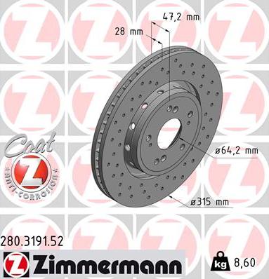 Zimmermann 280.3191.52 - Kočioni disk www.molydon.hr