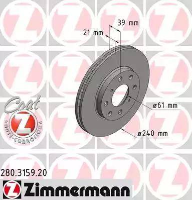 Zimmermann 280.3159.20 - Kočioni disk www.molydon.hr