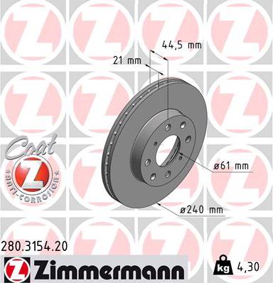 Zimmermann 280.3154.20 - Kočioni disk www.molydon.hr