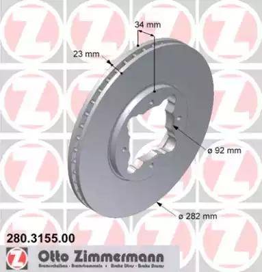 Zimmermann 280.3155.00 - Kočioni disk www.molydon.hr