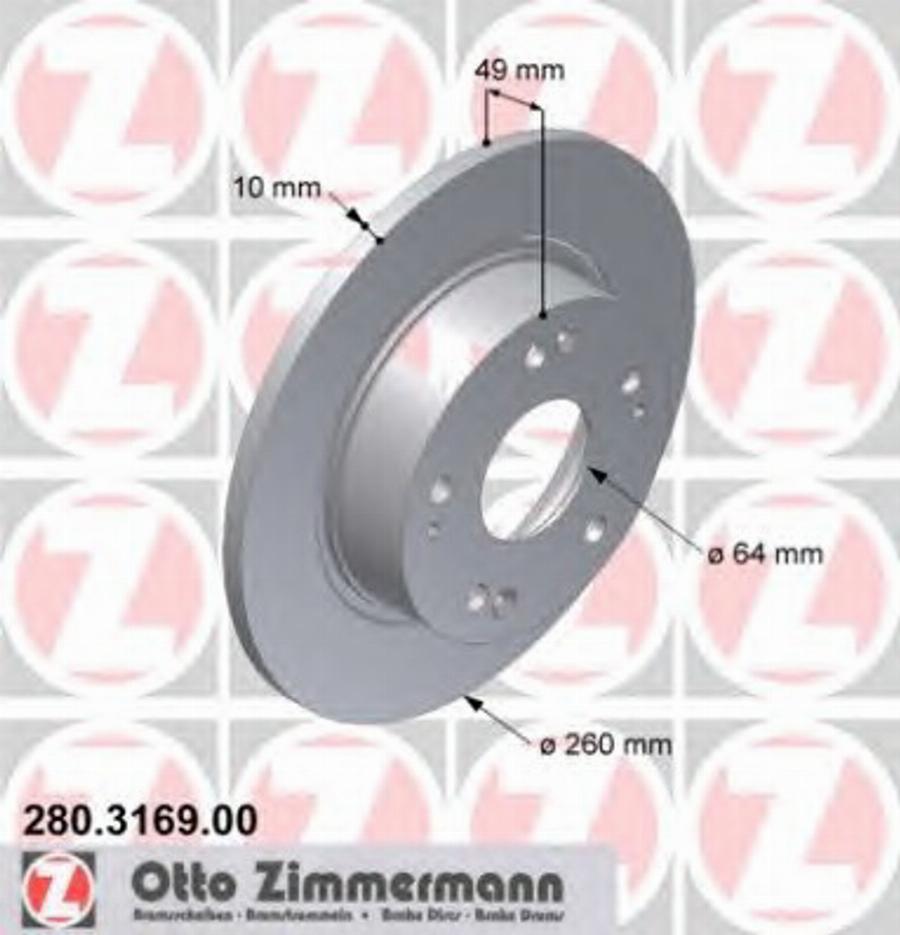 Zimmermann 280.3169.00 - Kočioni disk www.molydon.hr