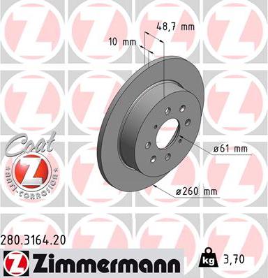 Zimmermann 280.3164.20 - Kočioni disk www.molydon.hr