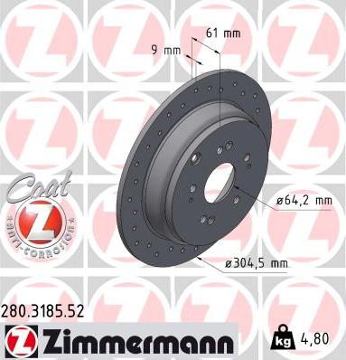 Zimmermann 280.3185.52 - Kočioni disk www.molydon.hr