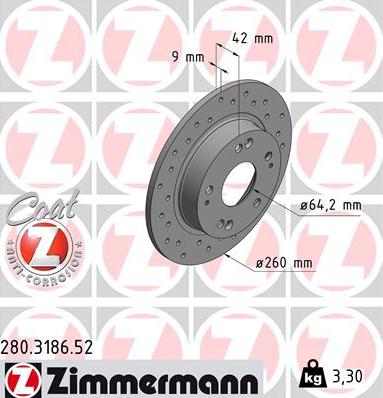 Zimmermann 280.3186.52 - Kočioni disk www.molydon.hr