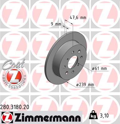 Zimmermann 280.3180.20 - Kočioni disk www.molydon.hr