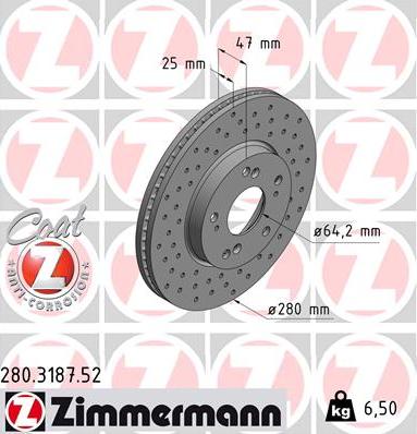 Zimmermann 280.3187.52 - Kočioni disk www.molydon.hr