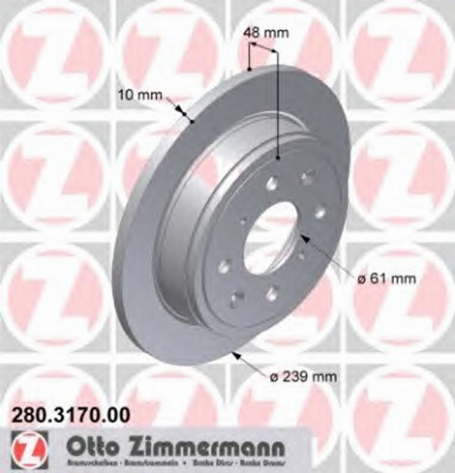 Zimmermann 280.3170.00 - Kočioni disk www.molydon.hr