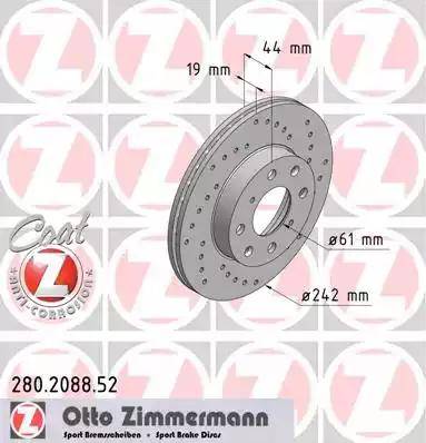 Zimmermann 280.2088.52 - Kočioni disk www.molydon.hr