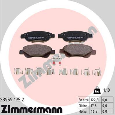 Zimmermann 23959.175.2 - Komplet Pločica, disk-kočnica www.molydon.hr