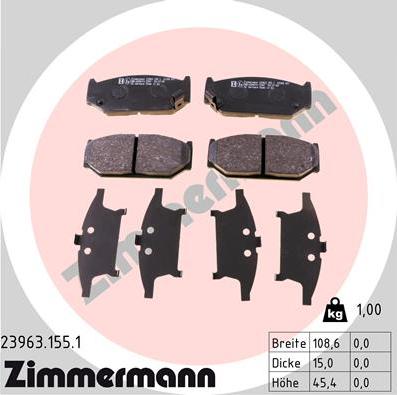 Zimmermann 23963.155.1 - Komplet Pločica, disk-kočnica www.molydon.hr