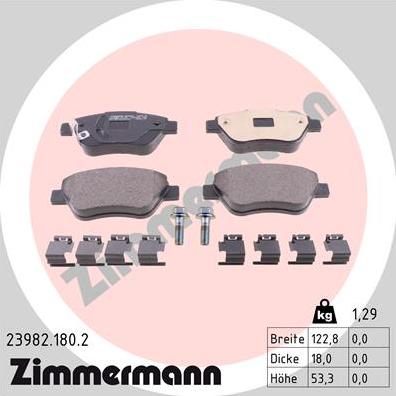 Zimmermann 23982.180.2 - Komplet Pločica, disk-kočnica www.molydon.hr