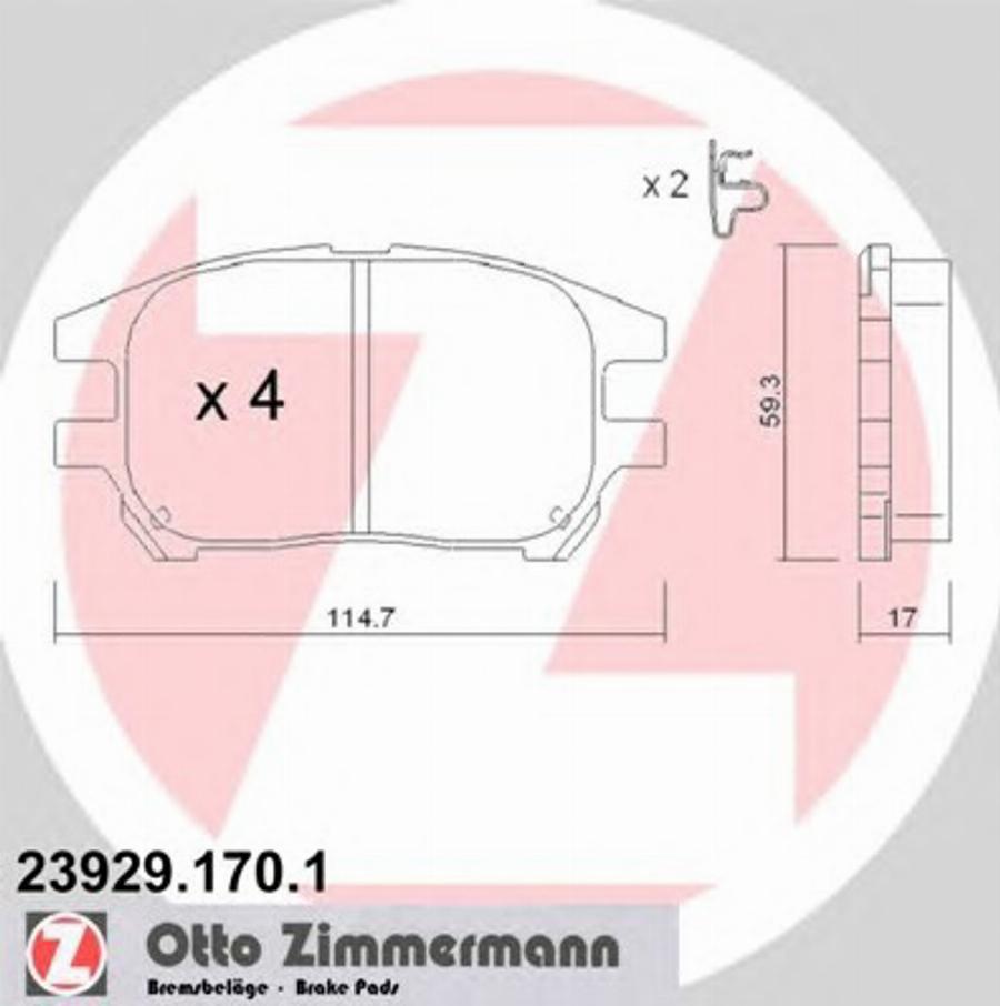 Zimmermann 239291701 - Komplet Pločica, disk-kočnica www.molydon.hr