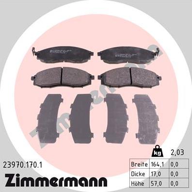 Zimmermann 23970.170.1 - Komplet Pločica, disk-kočnica www.molydon.hr