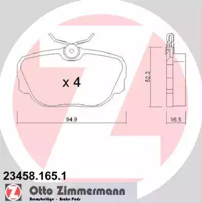 Zimmermann 23458.165.1 - Komplet Pločica, disk-kočnica www.molydon.hr