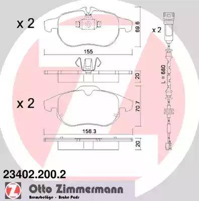 Zimmermann 23402.200.2 - Komplet Pločica, disk-kočnica www.molydon.hr