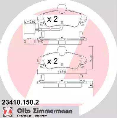 Zimmermann 23410.150.2 - Komplet Pločica, disk-kočnica www.molydon.hr