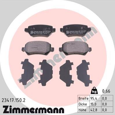 Zimmermann 23417.150.2 - Komplet Pločica, disk-kočnica www.molydon.hr