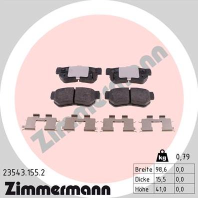 Zimmermann 23543.155.2 - Komplet Pločica, disk-kočnica www.molydon.hr