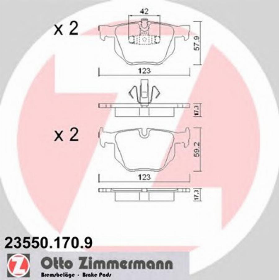 Zimmermann 235501709 - Komplet Pločica, disk-kočnica www.molydon.hr