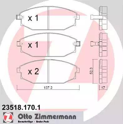 Zimmermann 23518.170.1 - Komplet Pločica, disk-kočnica www.molydon.hr