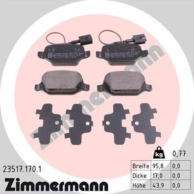 Zimmermann 23517.170.1 - Komplet Pločica, disk-kočnica www.molydon.hr