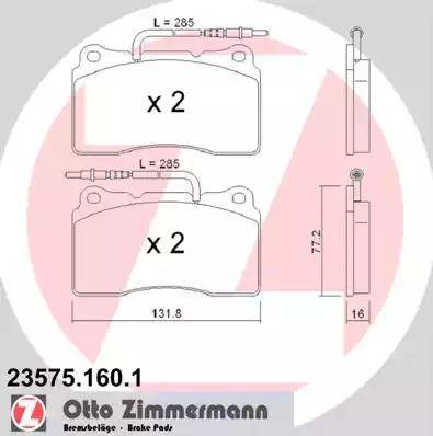 Zimmermann 23575.160.1 - Komplet Pločica, disk-kočnica www.molydon.hr