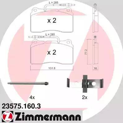 Zimmermann 23575.160.3 - Komplet Pločica, disk-kočnica www.molydon.hr