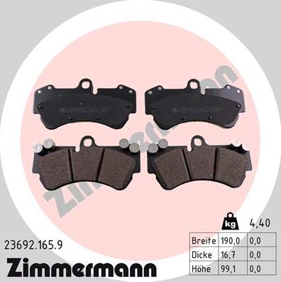 Zimmermann 23692.165.9 - Komplet Pločica, disk-kočnica www.molydon.hr