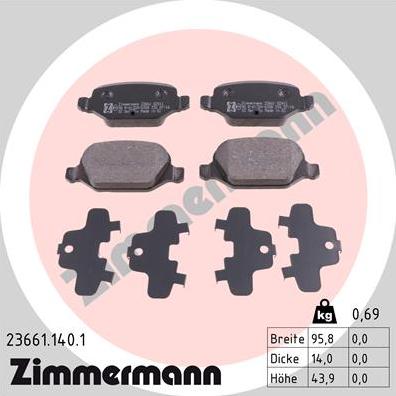 Zimmermann 23661.140.1 - Komplet Pločica, disk-kočnica www.molydon.hr