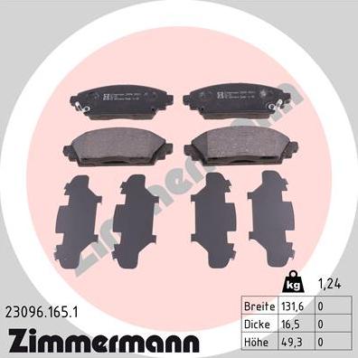 Zimmermann 23096.165.1 - Komplet Pločica, disk-kočnica www.molydon.hr