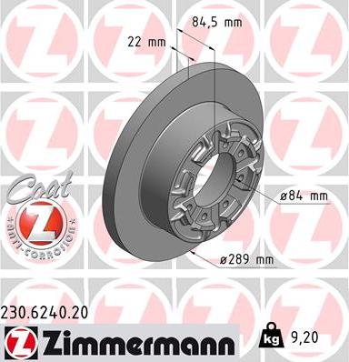 Zimmermann 230.6240.20 - Kočioni disk www.molydon.hr