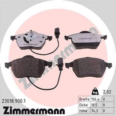 Zimmermann 23018.900.1 - Komplet Pločica, disk-kočnica www.molydon.hr