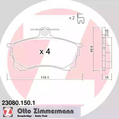 Zimmermann 23080.150.1 - Komplet Pločica, disk-kočnica www.molydon.hr